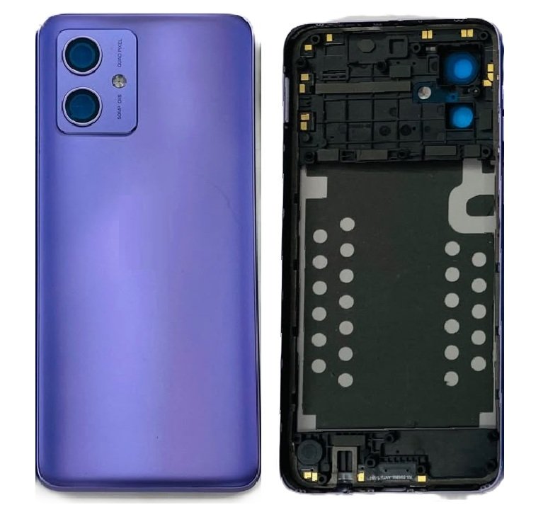 Compatible Replacement Motorola G64 5G Full Body Housing Replacement Back Frame Middle Chassis with Side Keys – Blue, Purple & Green Color: PURPLE